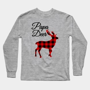 buffalo plaid christmas  Deer Long Sleeve T-Shirt